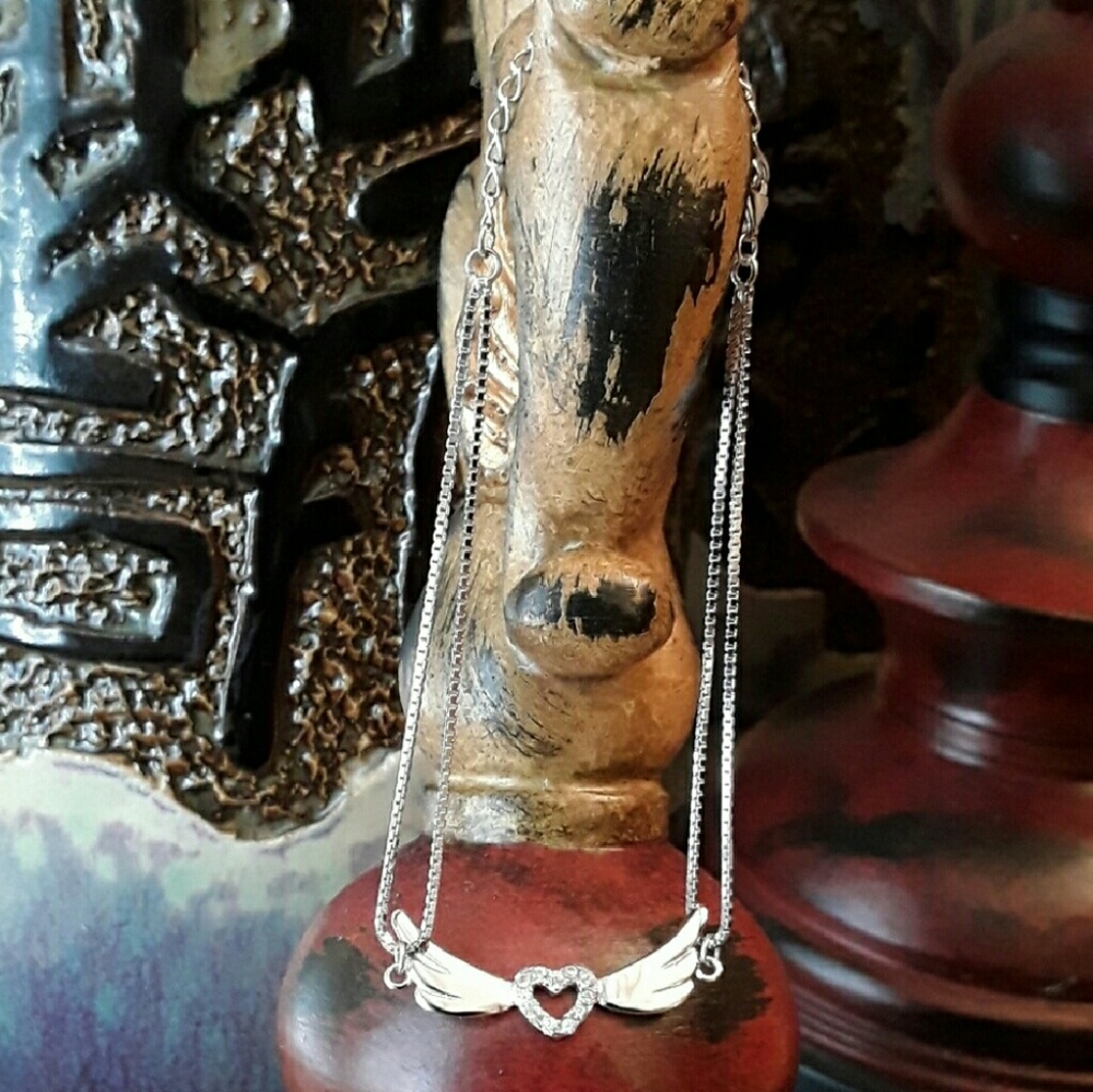 A1 NEW Diamond Sterling Angel Wing Bracelet - Picture 6 of 7